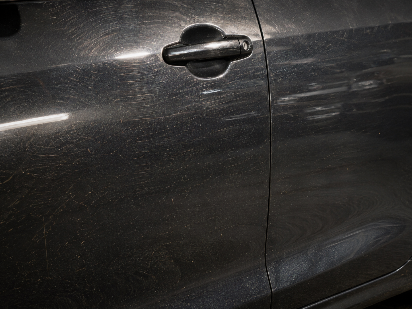 Before detail — dirty car door